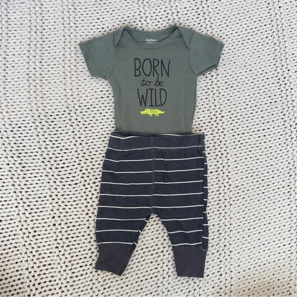 Gerber Other - NWOT Gerber Newborn 100% Cotton Baby Outfit Olive Green
